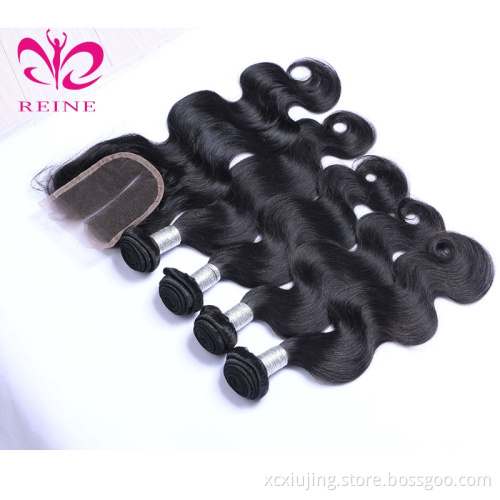 Factory Wholesale 8A Grade 100% Peruvian Human Hair, Unprocessed Virgin Body Wave Peruvian Hair Bundles with Closure